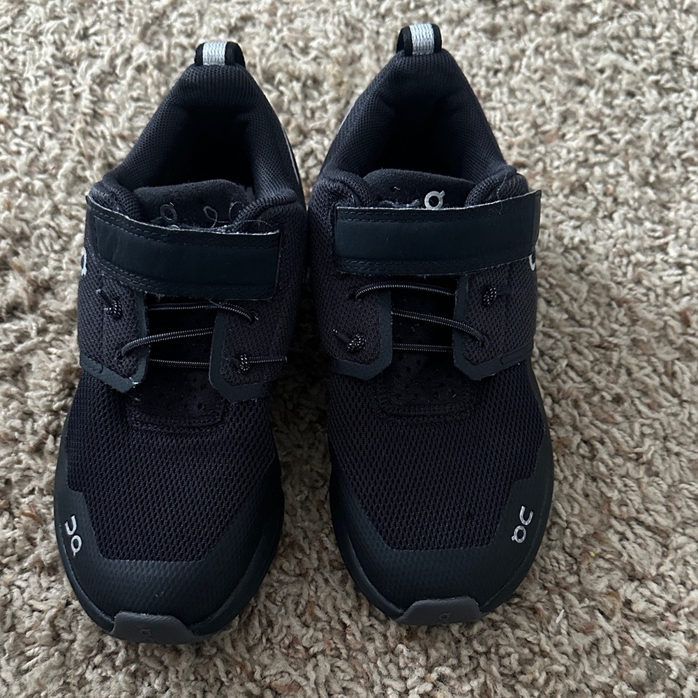 Kids Black Sneakers with Velcro Strap